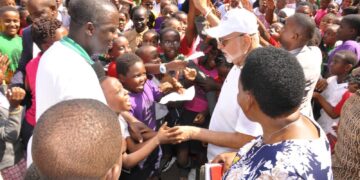 A Moment of Joy at Kampala Parents’ School as Pupils Welcome Dr Sudhir Ruparelia