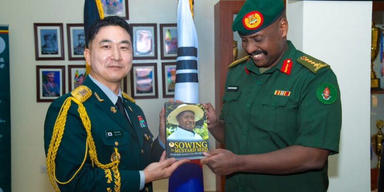 Gen Kainerugaba, South Korean Defence Attaché Hold Talks on Military Cooperation