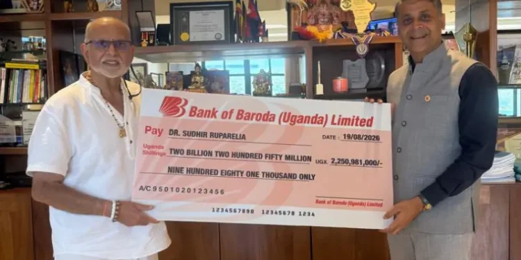 Sudhir Ruparelia Receives Shs2.25bn Dividend From Bank of Baroda Shares