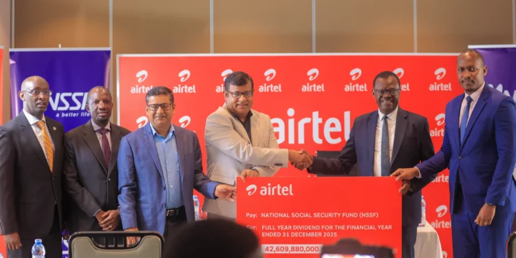 Airtel Uganda pays NSSF UGX 42.6 billion dividend
